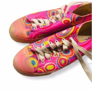 Wanted Dynamite Pink Printed Sneakers Women’s Size 6 Made in Italy